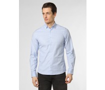 Hemd  Slim Fit Baumwolle hellblau kariert Button-Down