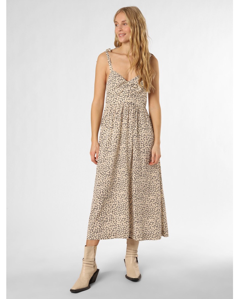 IPURI Damen Kleid Viskose sand gemustert