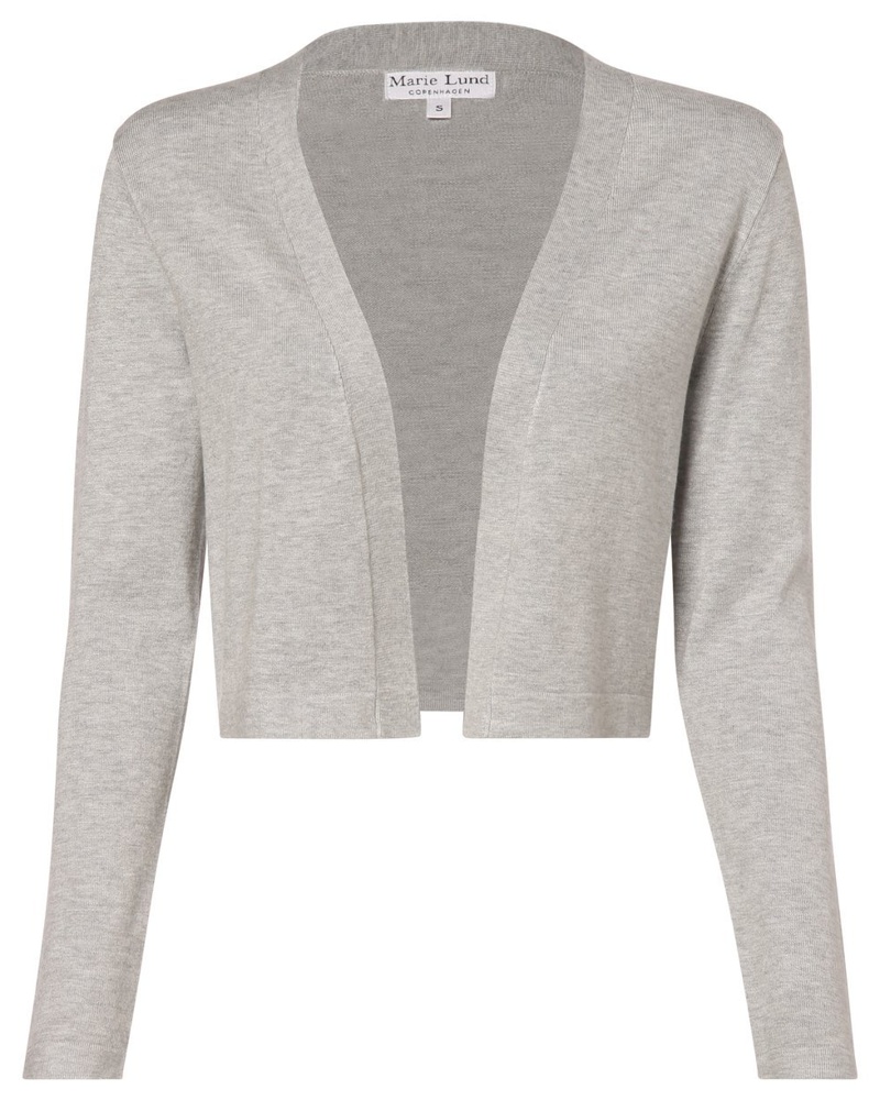 Marie Lund Damen Bolero Feinstrick hell meliert