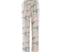 Pyjamahose   Jersey khaki gemustert