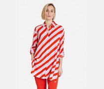 Longbluse  Viskose orange gestreift