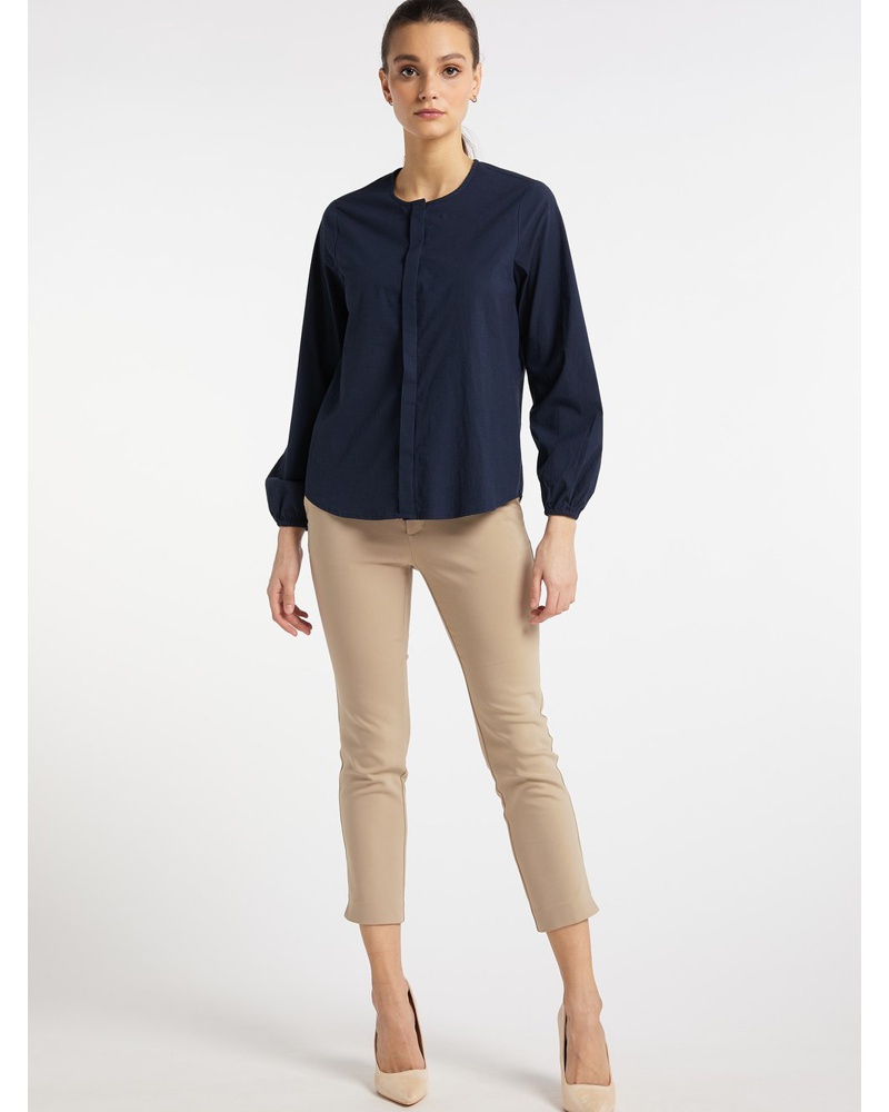 DreiMaster Damen Bluse Baumwolle marine