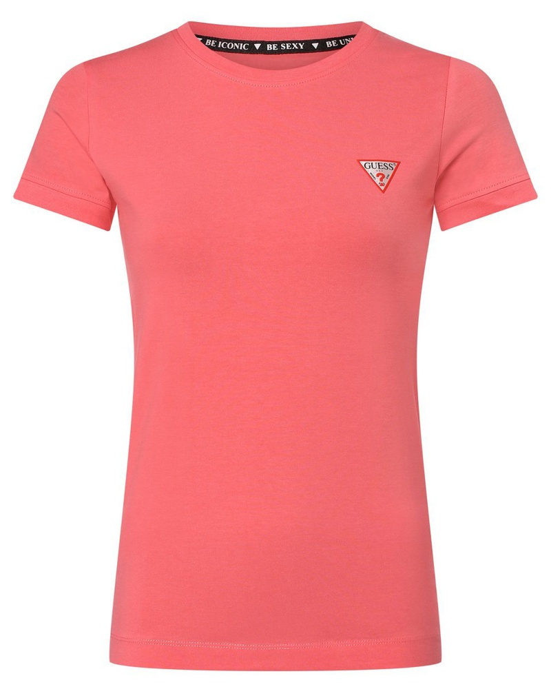 Guess Damen T-Shirt Baumwolle koralle