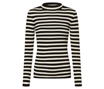 Pullover  Baumwolle schwarz gestreift