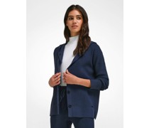 Kapuzenstrickjacke  Schurwolle marine