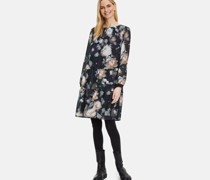 Chiffonkleid  mocca gemustert