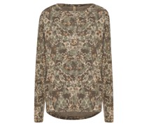 Pullover  Feinstrick oliv gemustert