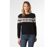 Pullover mit Merino-Anteil  marine gemustert