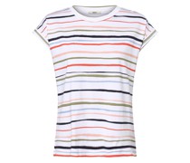 T-Shirt  Baumwolle weiß gestreift
