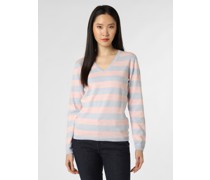Pullover  Feinstrick hellblau gestreift