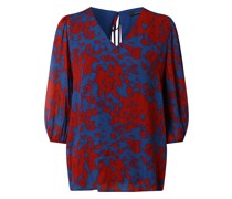 Bluse  Viskose blau gemustert