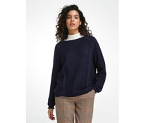 Strickrundhalspullover  Baumwolle marine