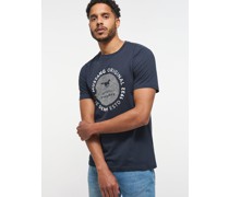 T-Shirt  Baumwolle marine bedruckt