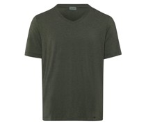 V-Shirt   oliv gemustert