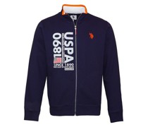 Sweatjacke  Baumwolle marine bedruckt