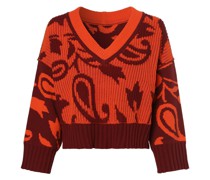 Pullover zum Wenden  Baumwolle orange gemustert