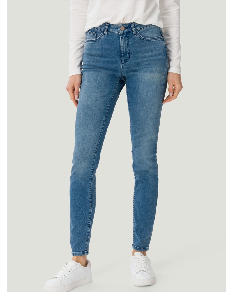 ZERO Damen Jeans Baumwolle light stone