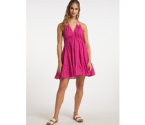 Sommerkleid mit Lochstick  Baumwolle pink