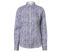 Bluse  Baumwolle blau gemustert