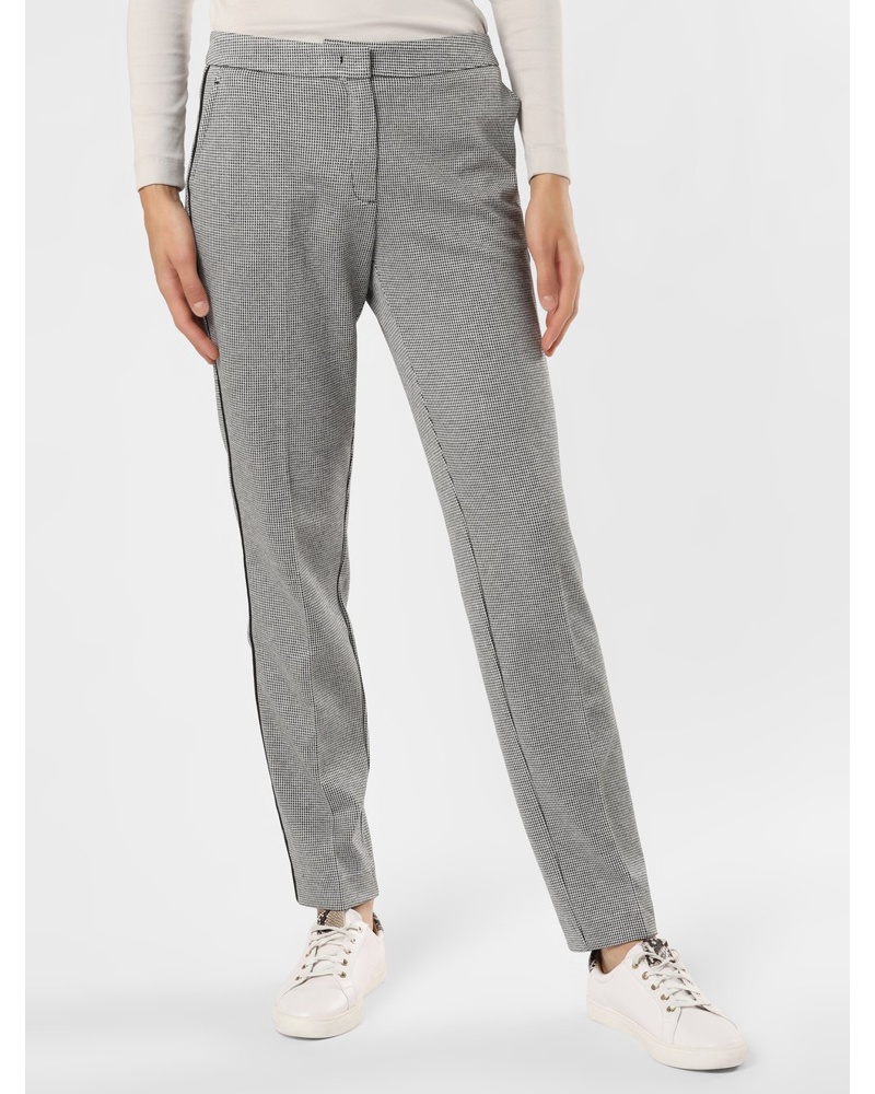 More & More Damen Hose Viskose schwarz gemustert