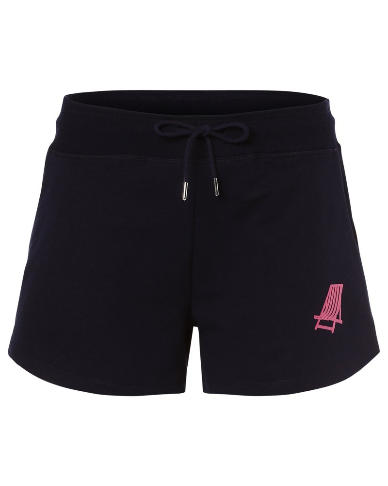 Marie Lund Damen Sweatshorts Baumwolle marine bedruckt