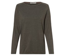Langarshirt  Bauwolle khaki gestreift