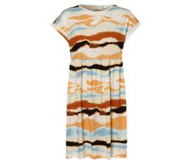 Kleid  Jersey orange gemustert