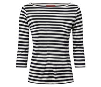 Seidenshirt  Jersey weiß gestreift