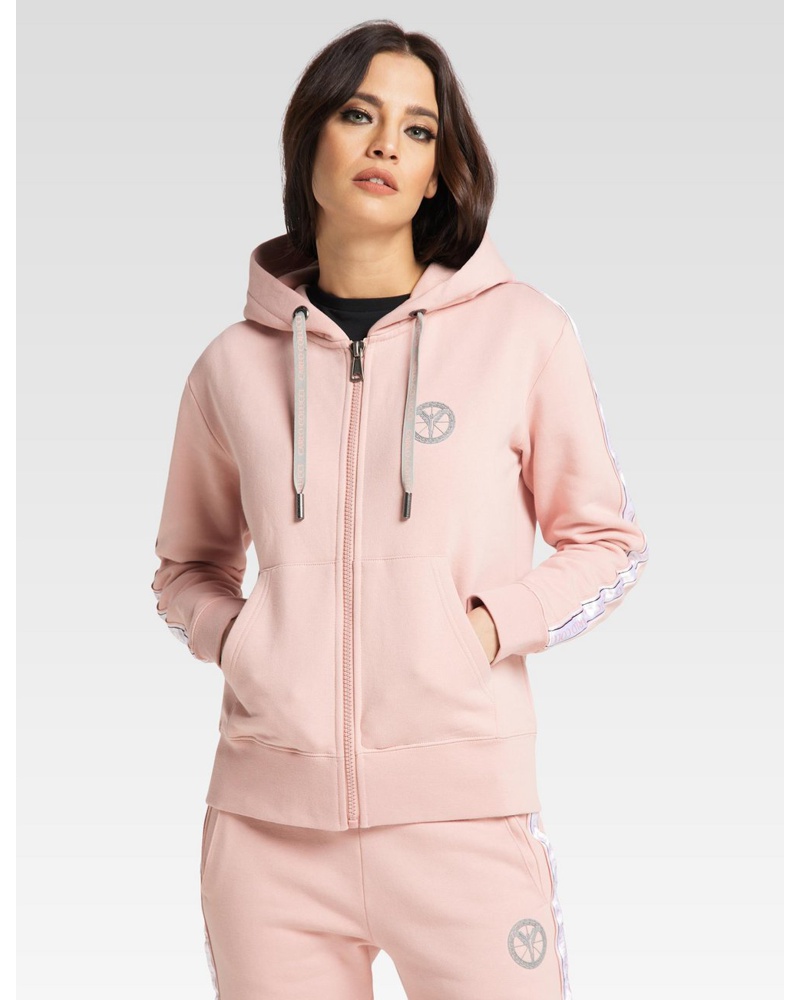 Carlo Colucci Damen Sweatjacke Baumwolle aprikot