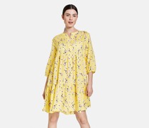 A-Linien-Kleid  Viskose limone gemustert