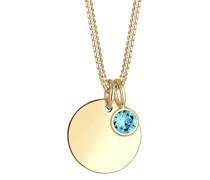 Halskette  Sterlingsilber hellblau
