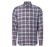 Hemd  Slim Fit Baumwolle hellblau kariert Kent