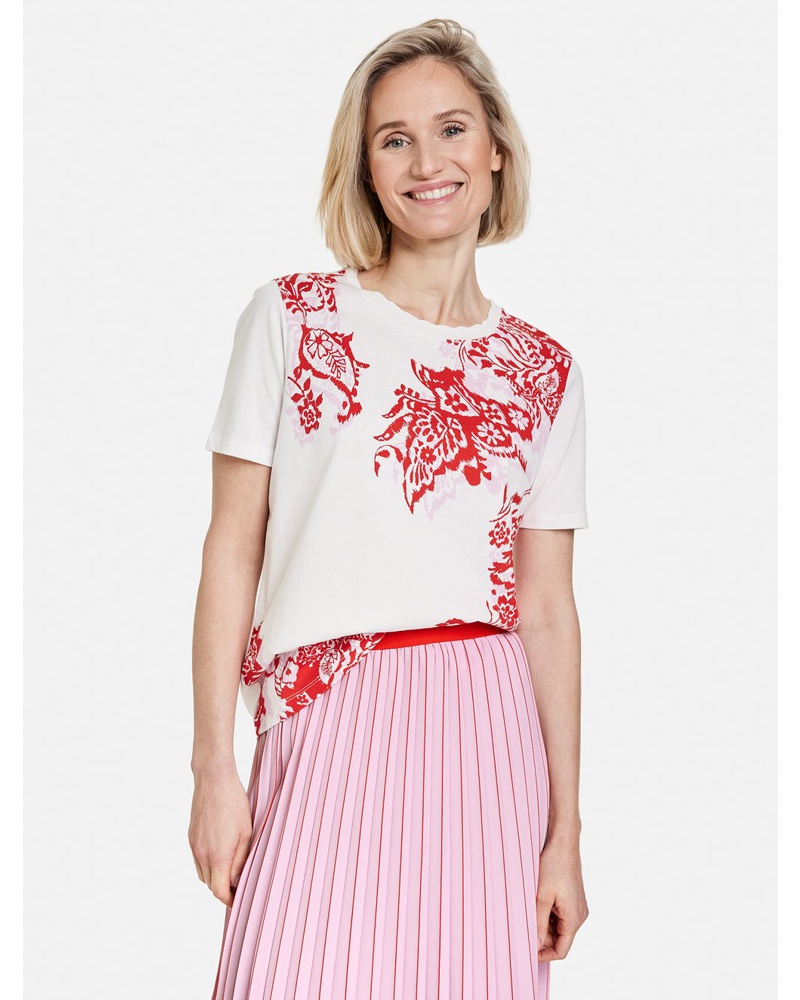 Gerry Weber Damen Halbarmshirt Baumwolle gemustert
