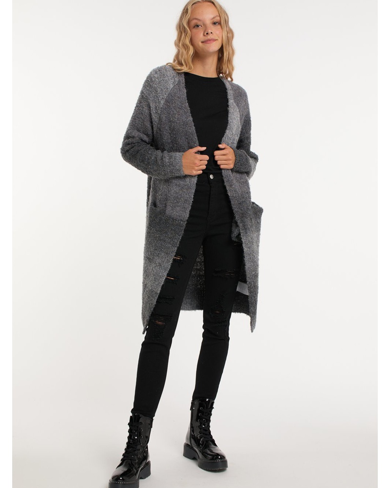 My Mo Damen Strickjacke gemustert