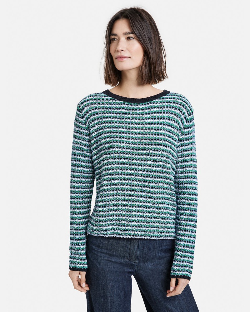 Gerry Weber Damen Pullover Baumwolle mehrfarbig gestreift
