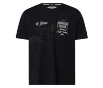 T-Shirt  Baumwolle marine bedruckt