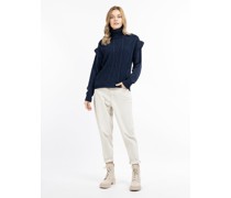 Strickpullover  marine gemustert