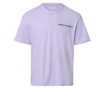 T-Shirt  Baumwolle flieder bedruckt