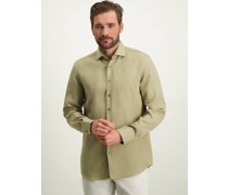 Hemd  Regular Fit Leinen oliv
