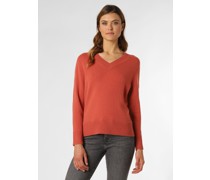 Pullover aus Merinowolle  Feinstrick himbeer meliert
