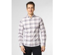 Hemd  Slim Fit Baumwolle weiß kariert Button-Down
