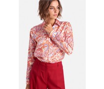 Shirtbluse  Viskose rot gemustert