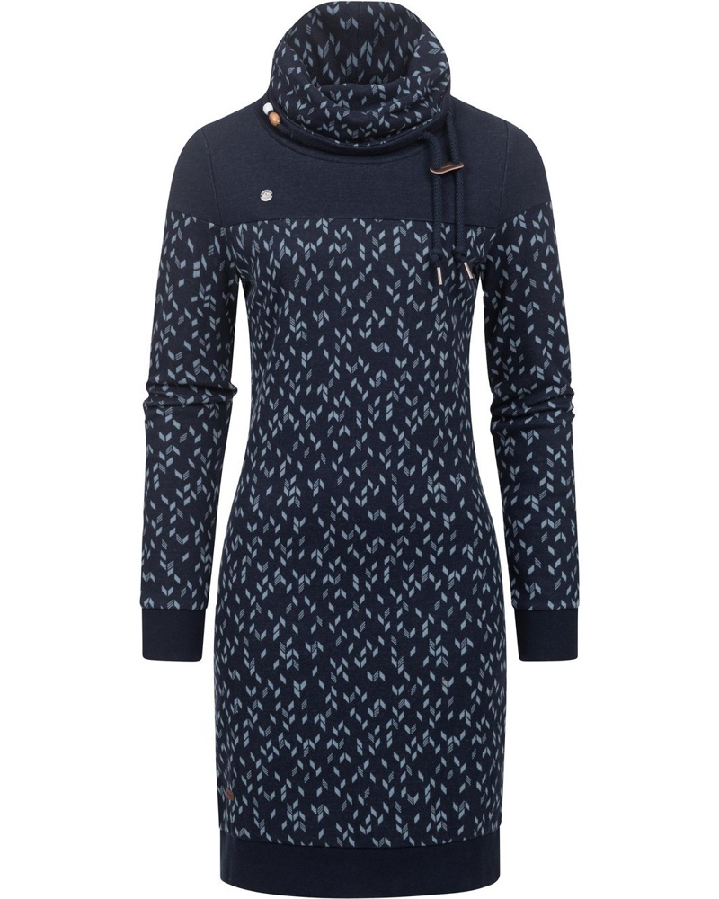 Ragwear Damen Sweatkleid Baumwolle marine