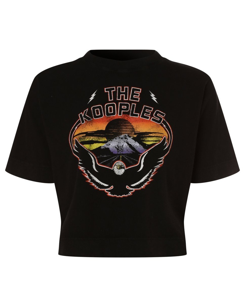 The Kooples Damen T-Shirt Jersey bedruckt