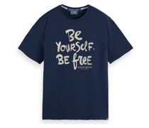 T-Shirt  Baumwolle marine bedruckt