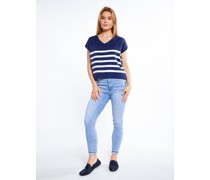 Strick Pullover  mehrfarbig gestreift