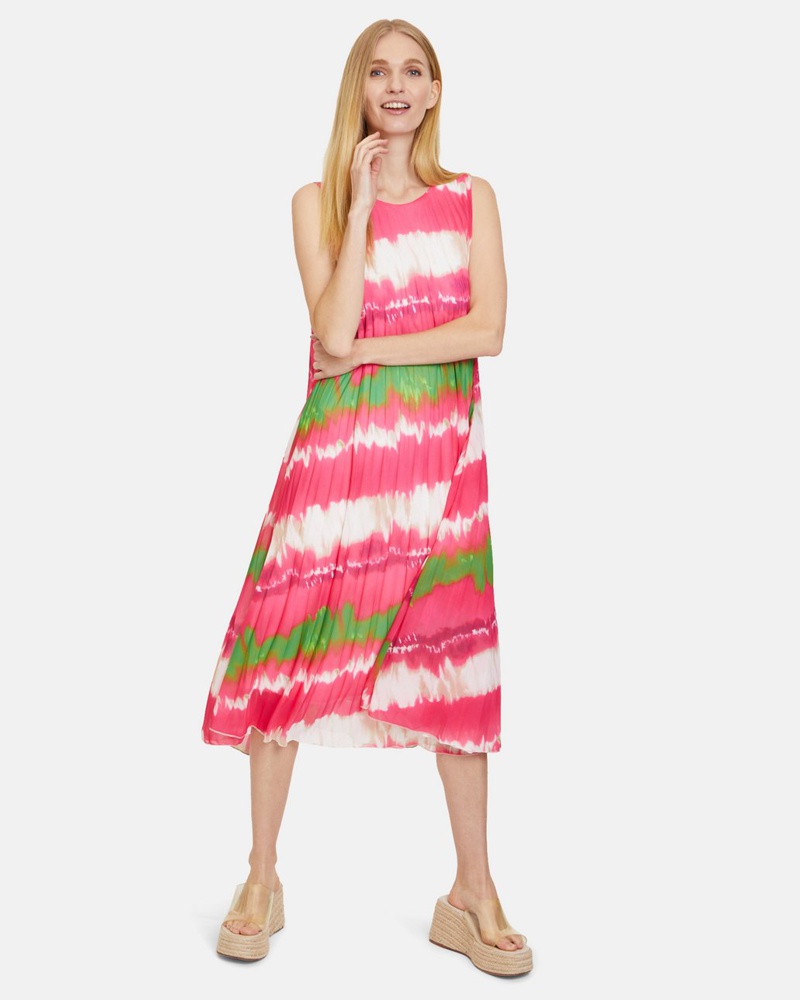 Cartoon Damen Plisseekleid mehrfarbig gemustert