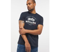 T-Shirt  Baumwolle marine bedruckt