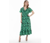 Kleid  grün gemustert