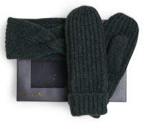 Stirnband und Handschuhe  tanne meliert